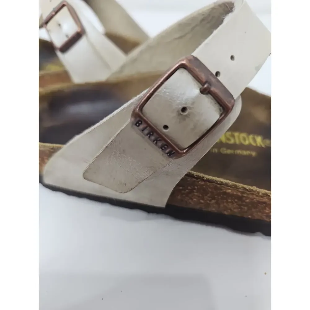 Birkenstock Gizeh Regular Fit Birko Flor Graceful Pearl/White Size 37 / 6.5